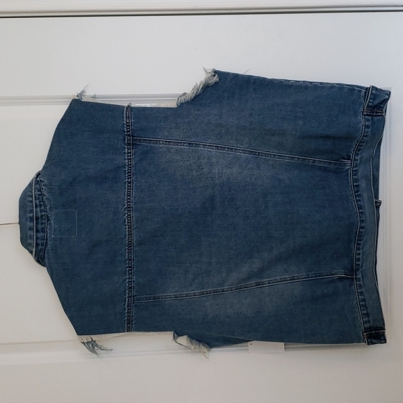 Kensie Vintage Lux Sleeveless Denim Jacket - Size L - Picture 2 of 9